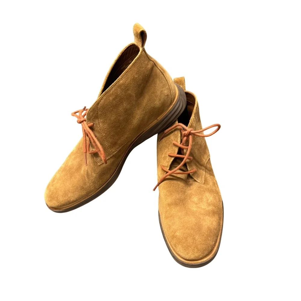 Cole Haan Chukka Boots Mens 12 M Grand Evolution Suede British Tan Lace Up